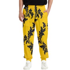 Yellow Regal Filagree Pattern Men s Elastic Waist Pants by artworkshop