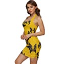 Yellow Regal Filagree Pattern Sleeveless Wide Square Neckline Ruched Bodycon Dress View2