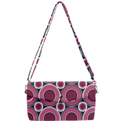 Bitesize Magenta Donuts With White Navy Removable Strap Clutch Bag by Mazipoodles