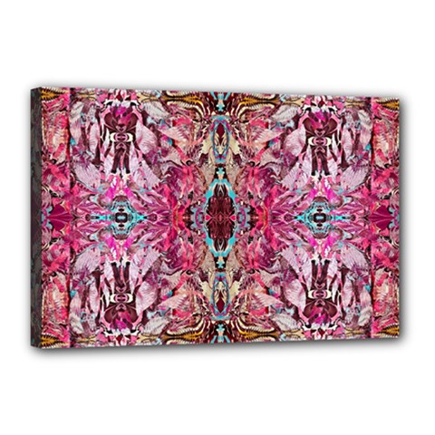 Fuchsia Funky Repeats I Canvas 18  X 12  (stretched) by kaleidomarblingart