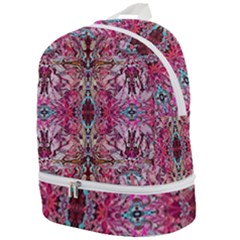 Fuchsia Funky Repeats I Zip Bottom Backpack by kaleidomarblingart