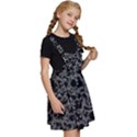 Black And Alien Drawing Motif Pattern Kids  Apron Dress View3