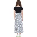 Black And White Alien Drawing Motif Pattern Kids  Flared Maxi Skirt View2