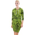 Botanical Motif Plants Detail Photography Quarter Sleeve Hood Bodycon Dress View1