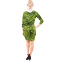 Botanical Motif Plants Detail Photography Quarter Sleeve Hood Bodycon Dress View2