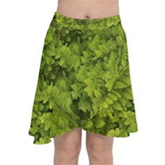 Botanical Motif Plants Detail Photography Chiffon Wrap Front Skirt