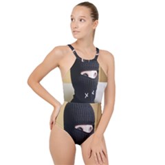 Hood 2 High Neck One Piece Swimsuit