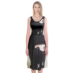 Ski Mask  Midi Sleeveless Dress by Holyville