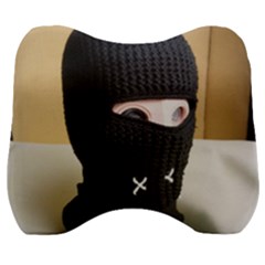 Ski Mask  Velour Head Support Cushion by Holyville