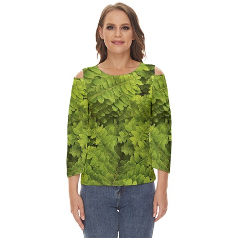 Botanical Motif Plants Detail Photography Cut Out Wide Sleeve Top by dflcprintsclothing