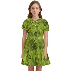 Botanical Motif Plants Detail Photography Kids  Bow Tie Puff Sleeve Dress by dflcprintsclothing