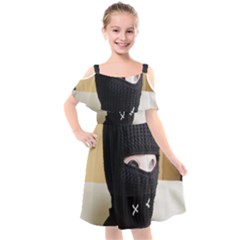 Ski Mask  Kids  Cut Out Shoulders Chiffon Dress by Holyville