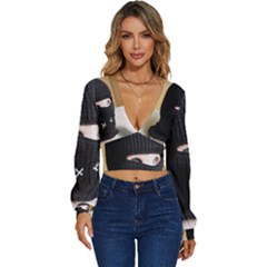 Hood 2 Long Sleeve Deep-v Velour Top