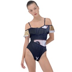 Ski Mask  Frill Detail One Piece Swimsuit