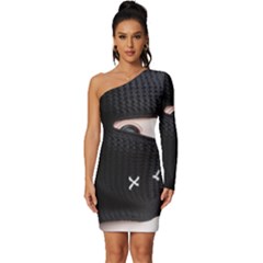 Hood 2 Long Sleeve One Shoulder Mini Dress by Holyville