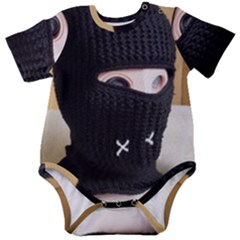 Ski Mask  Baby Short Sleeve Bodysuit