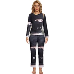 Ski Mask  Womens  Long Sleeve Lightweight Pajamas Set