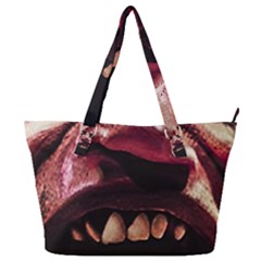 Scary Man Closeup Portrait Illustration Full Print Shoulder Bag by dflcprintsclothing