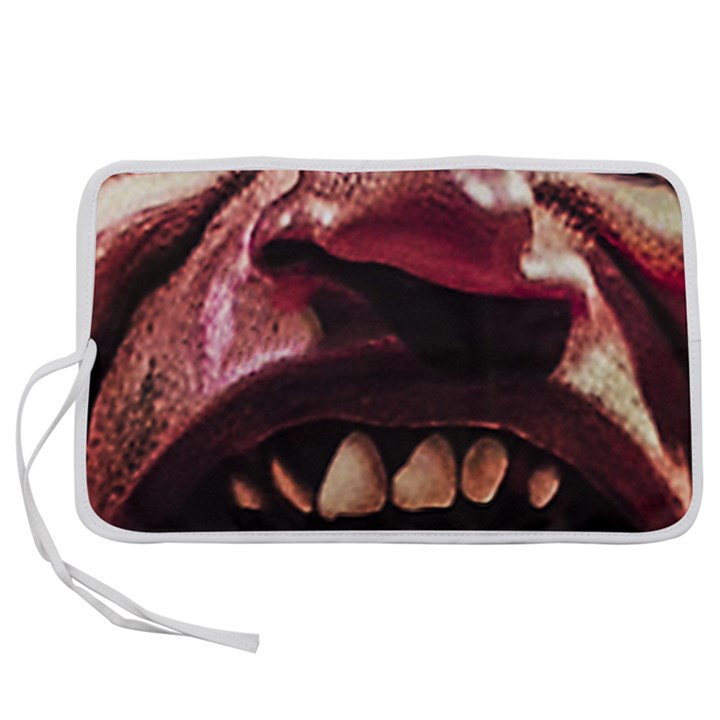 Scary Man Closeup Portrait Illustration Pen Storage Case (S)