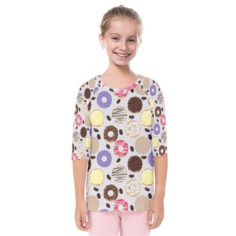 Donuts! Kids  Quarter Sleeve Raglan Tee by fructosebat