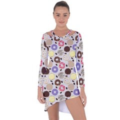 Donuts! Asymmetric Cut-out Shift Dress by fructosebat