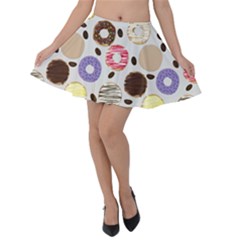 Donuts! Velvet Skater Skirt by fructosebat