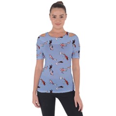 Koi! Shoulder Cut Out Short Sleeve Top