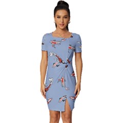 Koi! Fitted Knot Split End Bodycon Dress