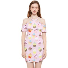 Cupcakes! Shoulder Frill Bodycon Summer Dress by fructosebat