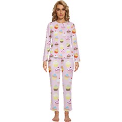 Cupcakes! Womens  Long Sleeve Lightweight Pajamas Set