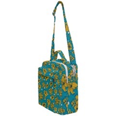 Turquoise And Yellow Floral Crossbody Day Bag by fructosebat