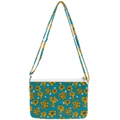 Turquoise And Yellow Floral Double Gusset Crossbody Bag by fructosebat