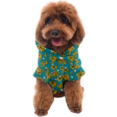 Turquoise And Yellow Floral Dog Coat by fructosebat