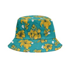 Turquoise And Yellow Floral Bucket Hat by fructosebat