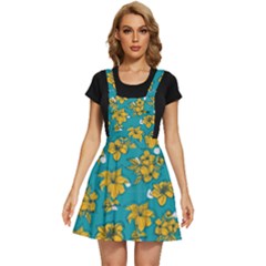 Turquoise And Yellow Floral Apron Dress by fructosebat