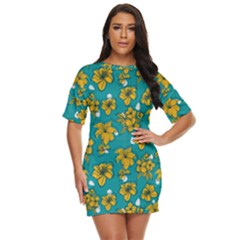 Turquoise And Yellow Floral Just Threw It On Dress