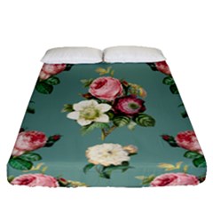 Victorian Floral Fitted Sheet (queen Size) by fructosebat