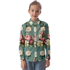 Victorian Floral Kids  Long Sleeve Shirt by fructosebat