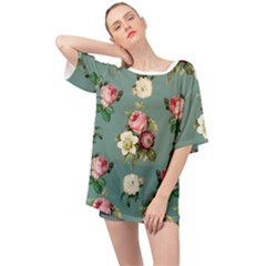 Victorian Floral Oversized Chiffon Top by fructosebat