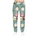 Victorian Floral Women Velvet Drawstring Pants View1