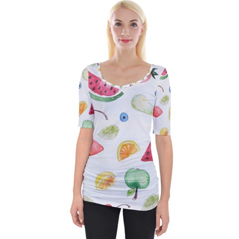 Fruit! Wide Neckline Tee by fructosebat