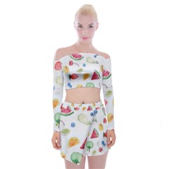 Fruit! Off Shoulder Top With Mini Skirt Set by fructosebat