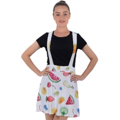 Fruit! Velvet Suspender Skater Skirt by fructosebat