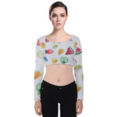 Fruit! Velvet Long Sleeve Crop Top by fructosebat