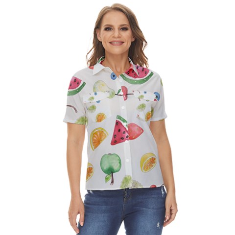 Fruit! Women s Short Sleeve Double Pocket Shirt by fructosebat