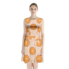 Orange Slices! Sleeveless Waist Tie Chiffon Dress by fructosebat