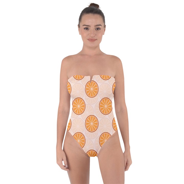 Orange Slices! Tie Back One Piece Swimsuit