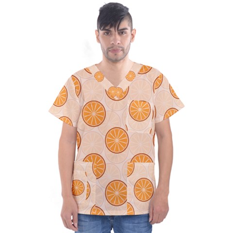 Orange Slices! Men s V-neck Scrub Top by fructosebat