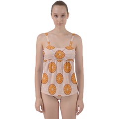 Orange Slices! Twist Front Tankini Set by fructosebat