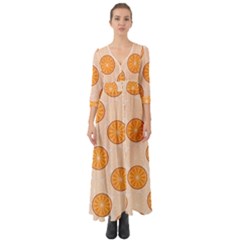 Orange Slices! Button Up Boho Maxi Dress by fructosebat